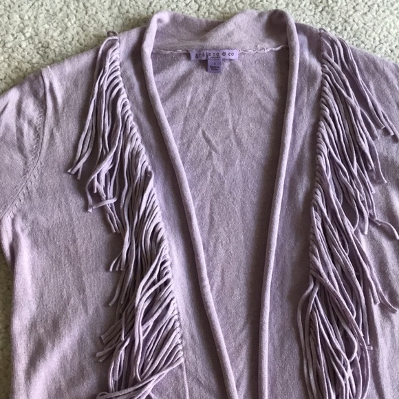 Grainne & Co linen blend fringe cardigan 1 S - Picture 7 of 10